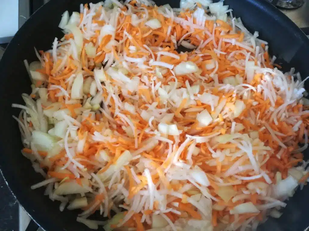 Papillote de colin et sa julienne de légumes : préparation des légumes