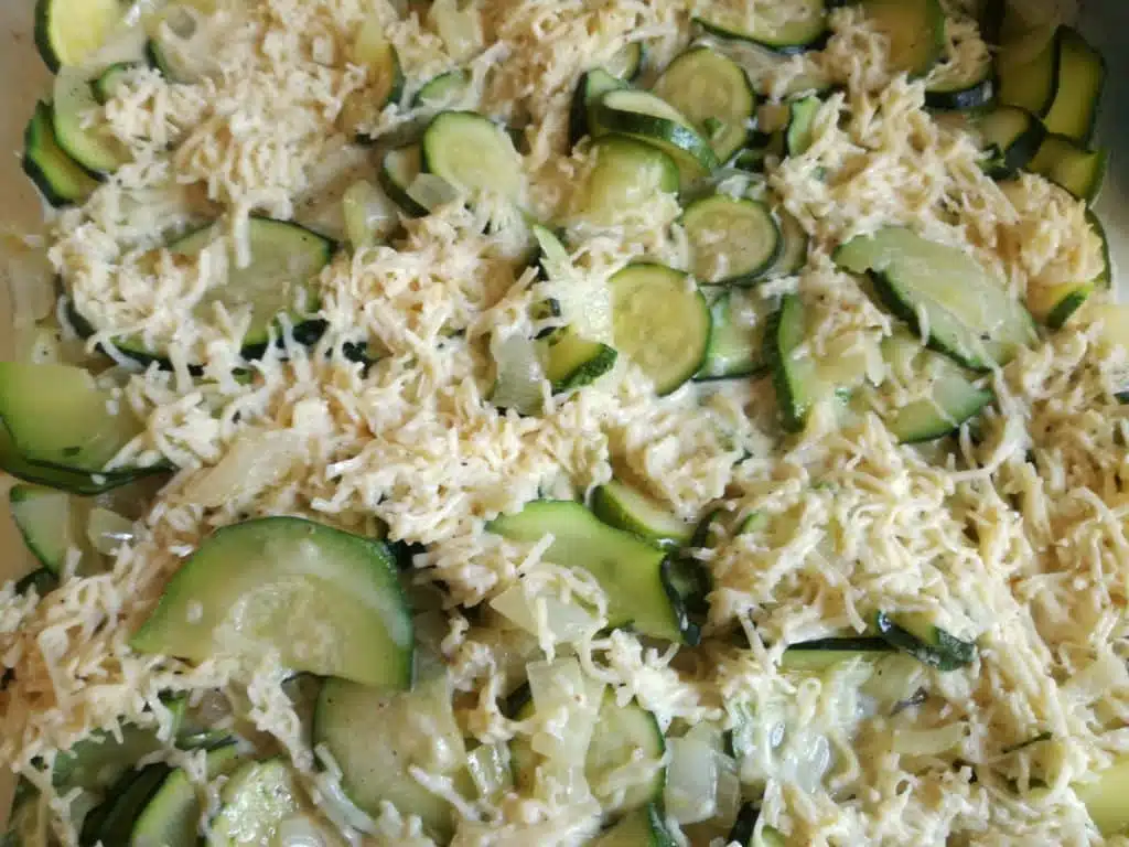 Recette du gratin de courgette : mettre dans le plat