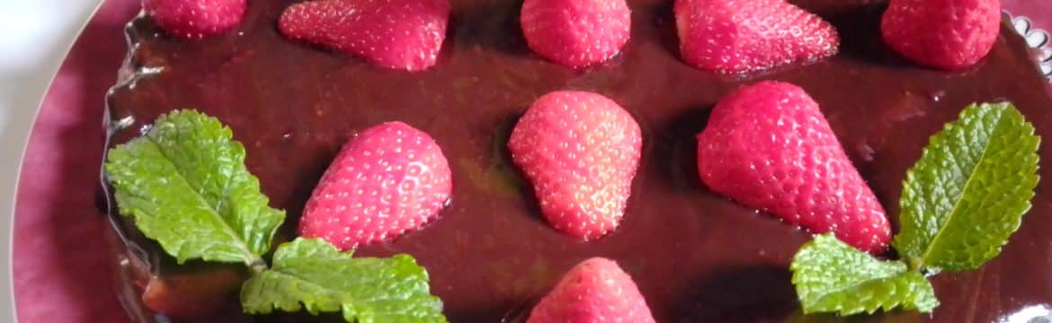 Fondant chocolat fraises, décoration
